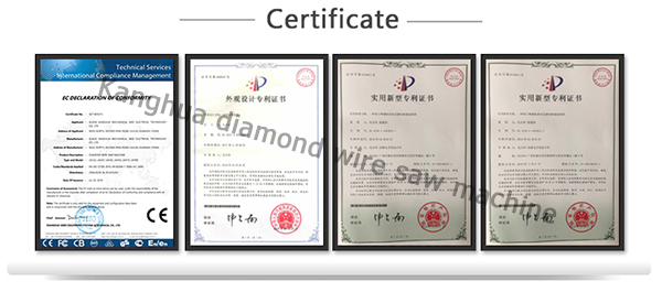 The certificate of Kanghua diamond wire saw machine
