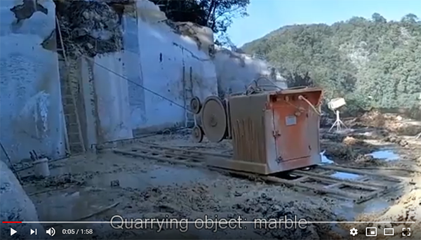 Kanghua wire saw machine quarrying marble video